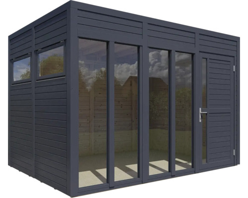 Bertilo Cubo 3 Kantoor tuinhuis inclusief vloer, 336 x 240 cm, antraciet