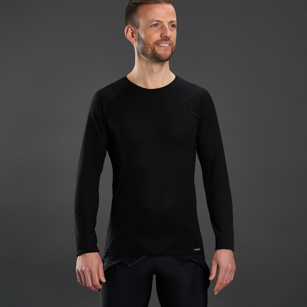 GripGrab Merino Base Layer Langærmet Sort