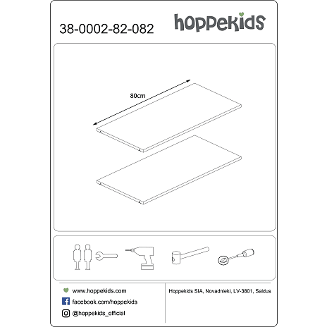 Hoppekids Storey reol med 6 hylder - hvid