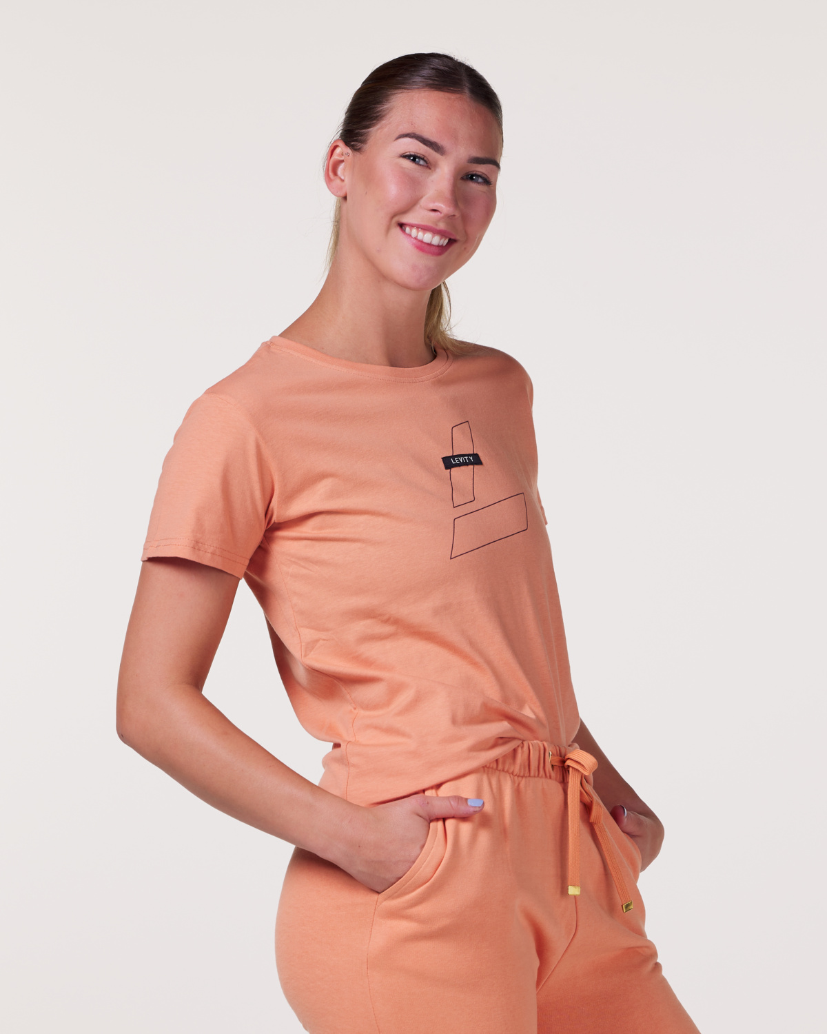 LEVITY Line Up T-shirt Orange Coral
