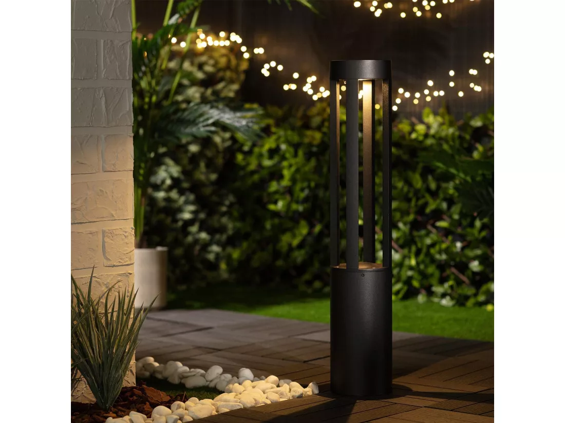 Balise LED Solaire Extérieure 1.5W en Saillie sur Pied 80cm Siparia 3000K Blanc chaud