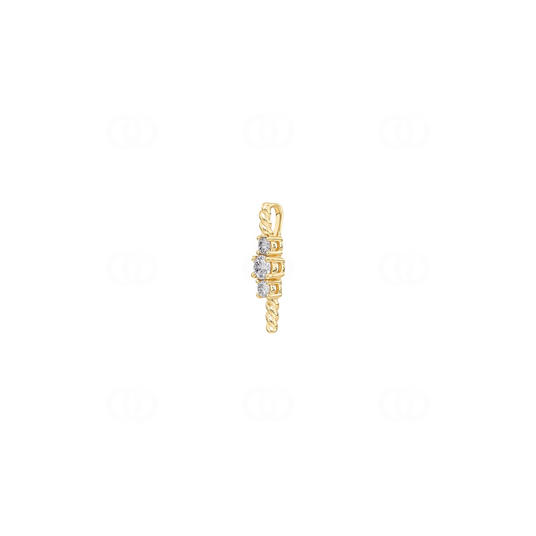 Anhänger Trilogie 750/18 K Gelbgold mit Diamanten 0.24 ct H/si