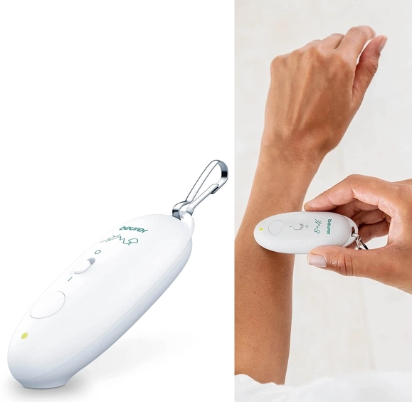 Insektenstichheiler BR 10 Elektrischer Anti-Itch Juckreiz Stift Mücken / Insekten Stich Pen inkl. 2x AAA Batterien (60318) - Weiss