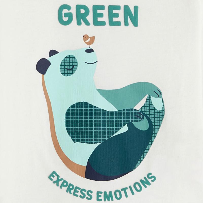 T-shirt Green expression blanc bébé garçon Blanc