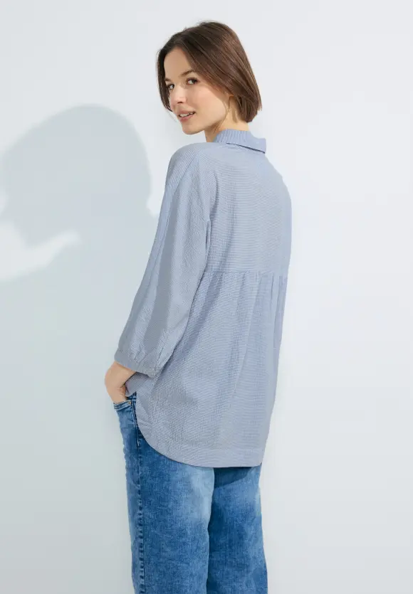 3/4 Seersucker Bluse - blouse blue