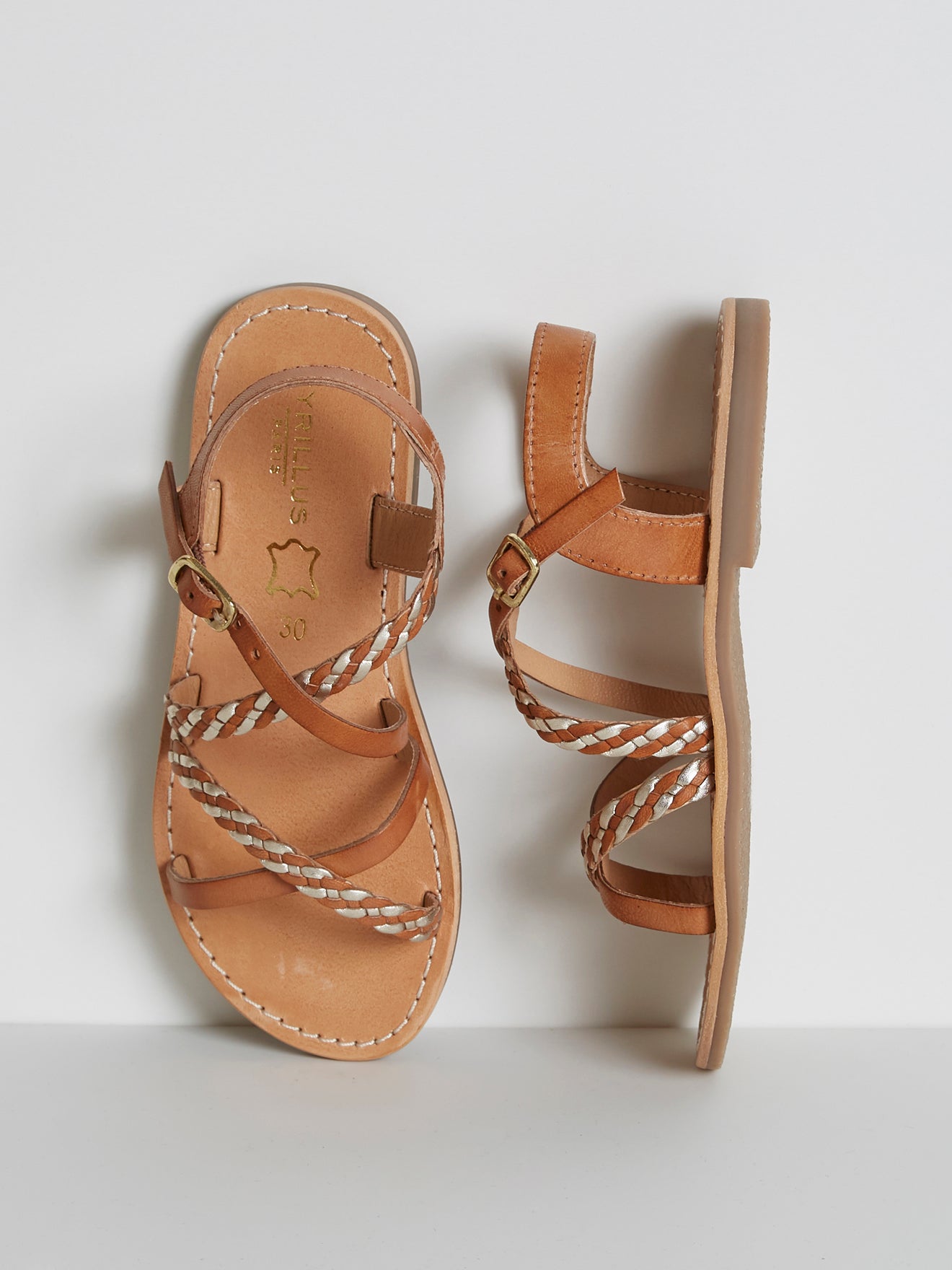 Sandales multi-brides Fille en cuir