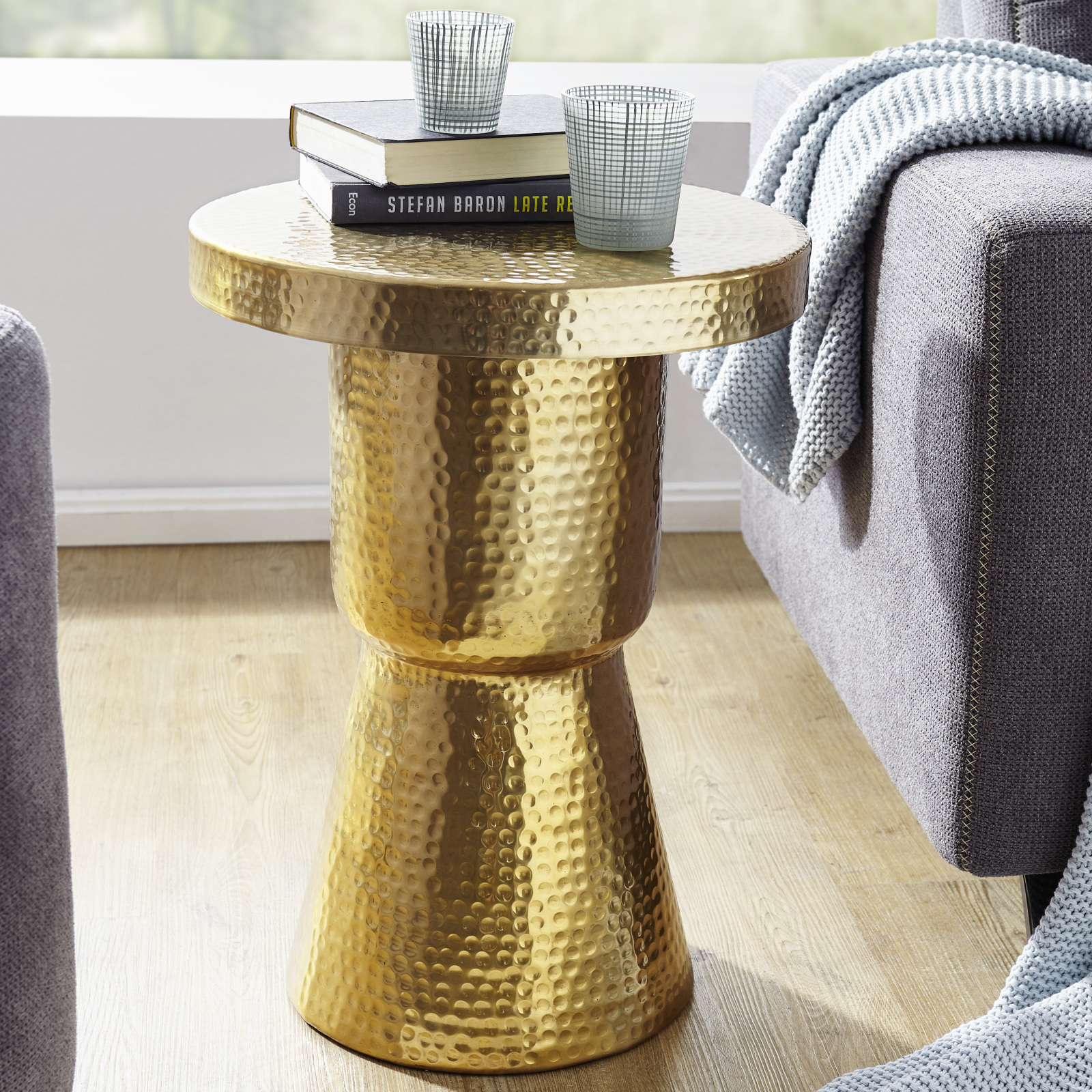 Beistelltisch - goldfarben - Aluminium - 59 cm hoch
