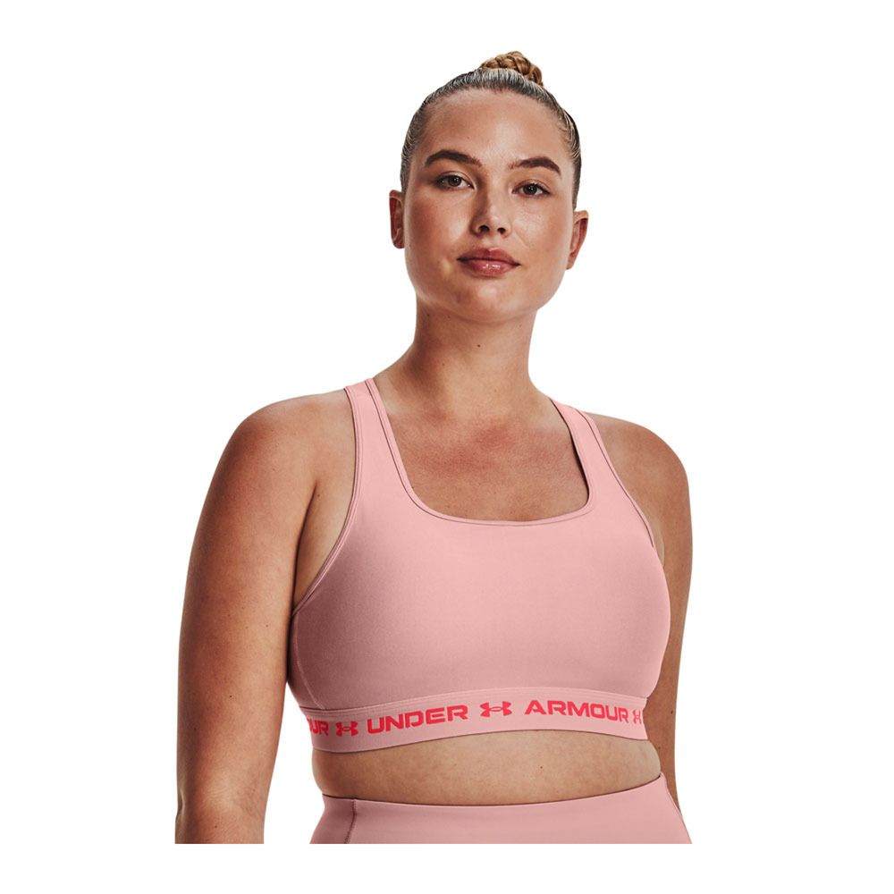 Under Armour CROSSBACK MID - Brassière Femme rose