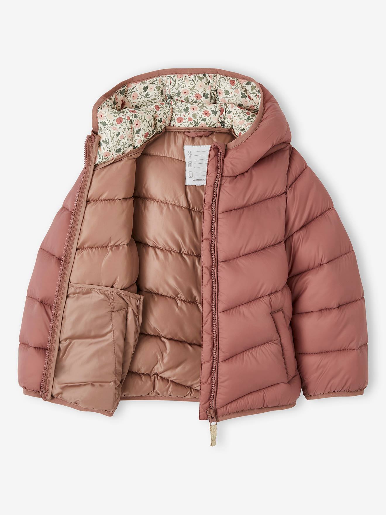 Jaqueta acolchoada leve com capuz Lichen para meninas