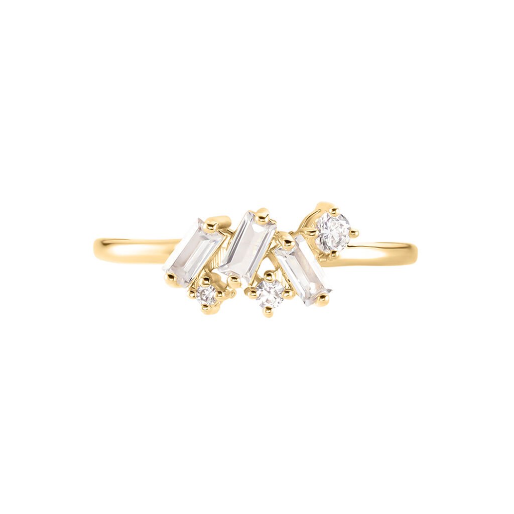Bague Jardins D'hiver Plaqué Or Jaune Oxyde De Zirconium