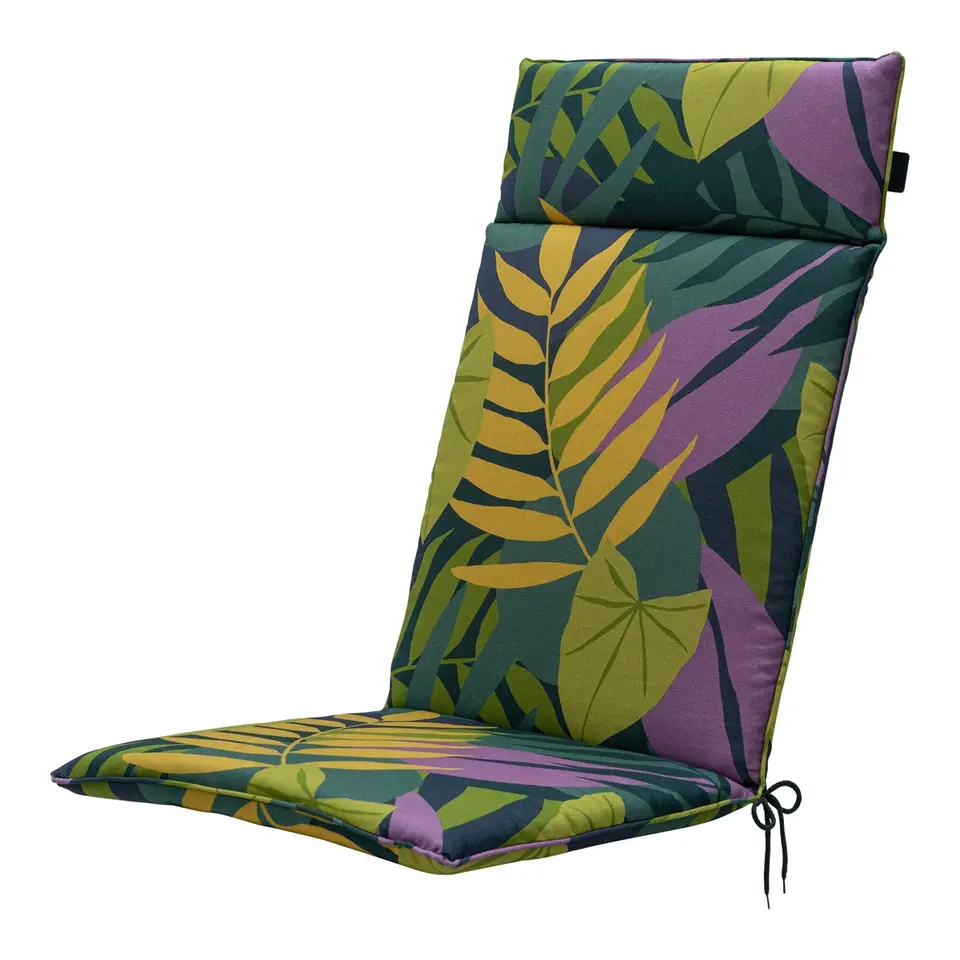 Madison - Tuinstoelkussen Hoge Rug Iven green - Ca. 120x50 cm - Set van 4