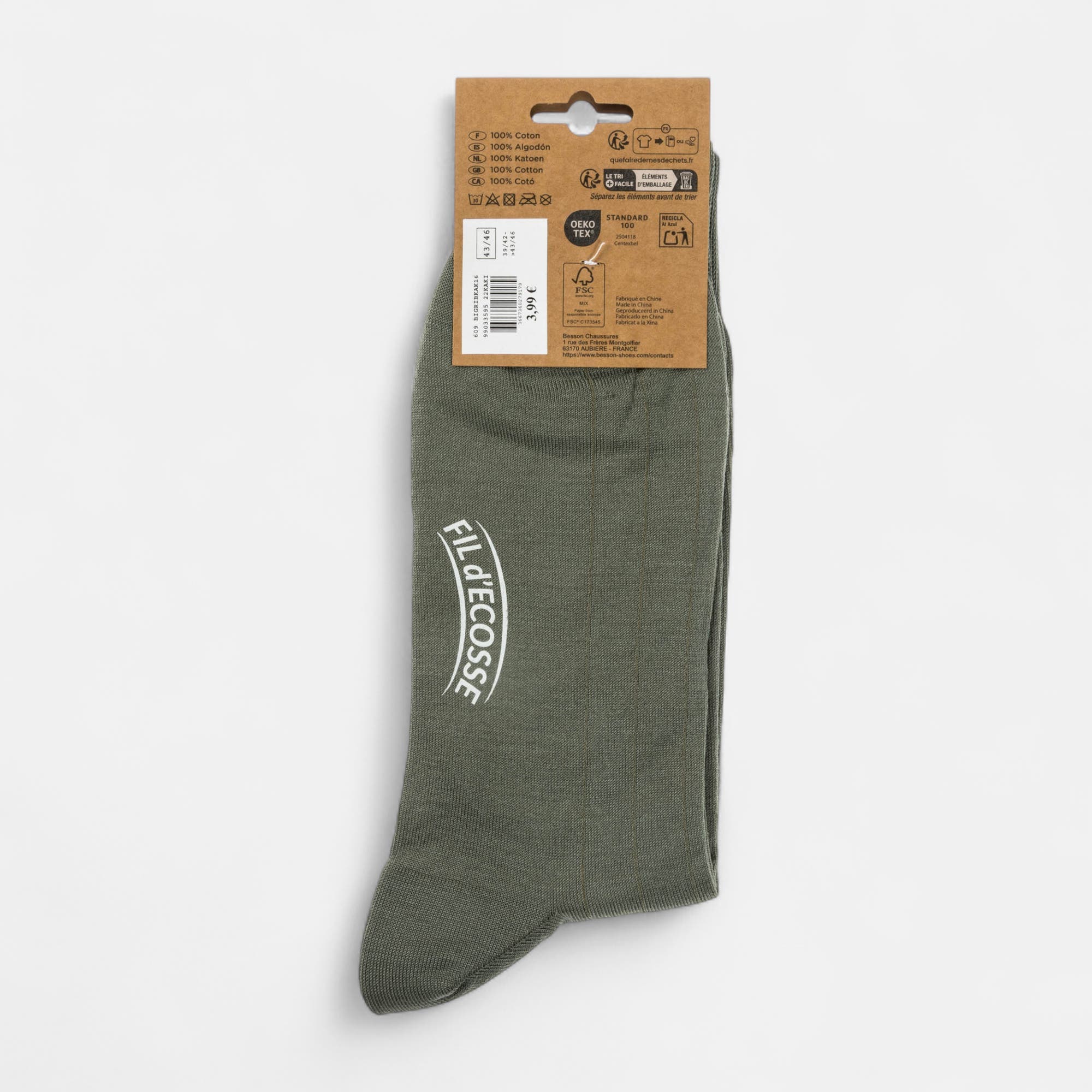 Chaussettes Homme kaki