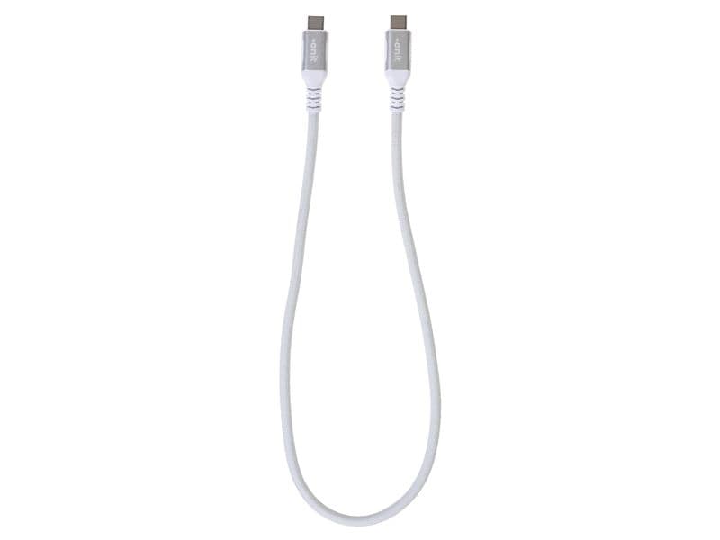 onit USB 3.1-Kabel USB C - USB C 0.5 m, Weiss Verbindungskabel mit geflochtener Nylonummantelung