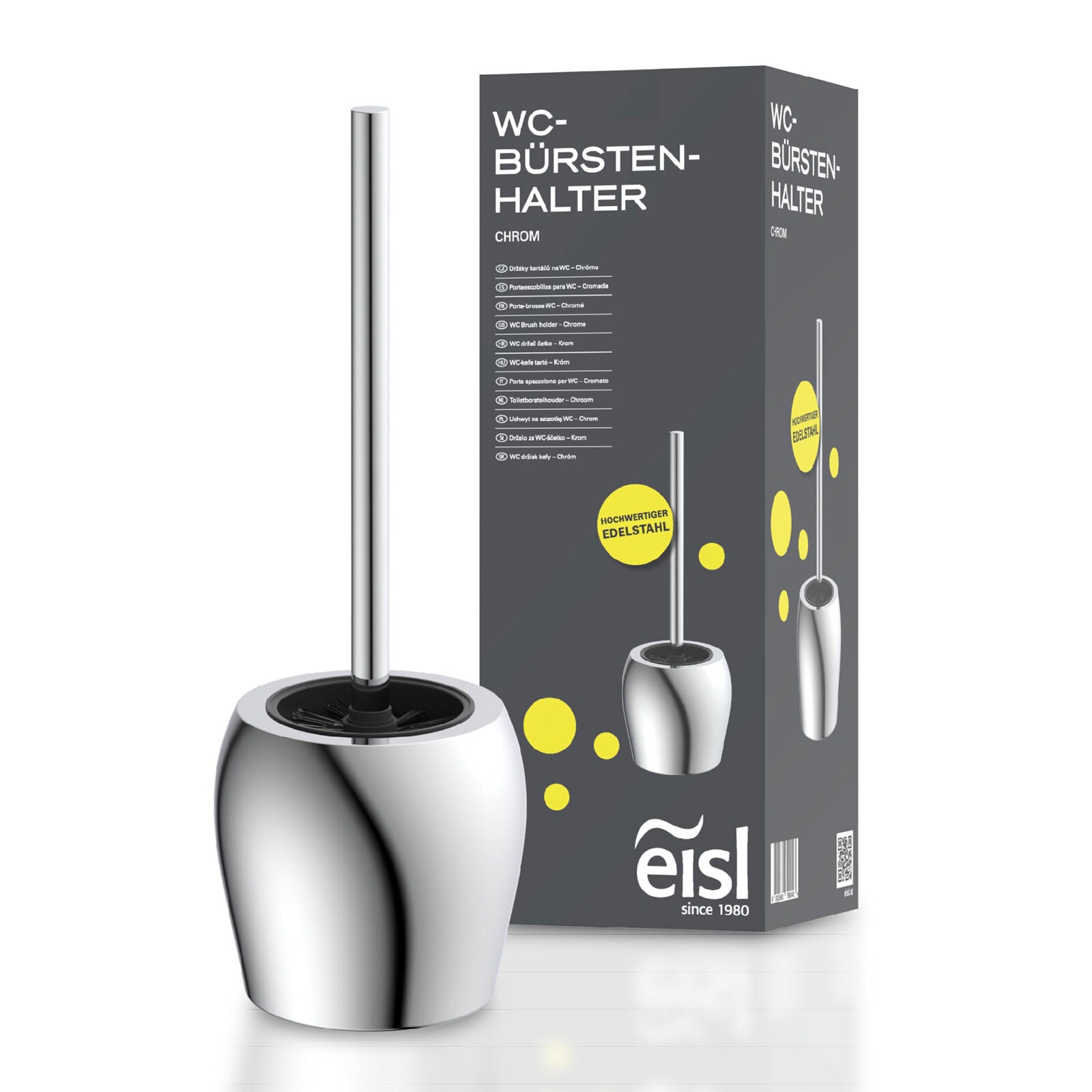 eisl WC-Bürstenhalter Chrom 12x38x12 cm