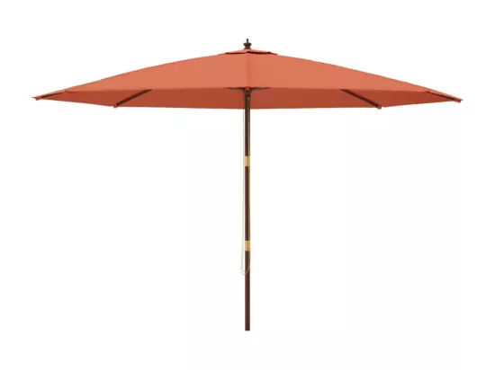 Parasol de jardin avec mât en bois terre cuite 400x273 cm