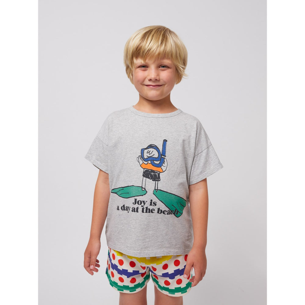 Køb Bobo Choses Heather Grey A Day At The Strand T-Shirt