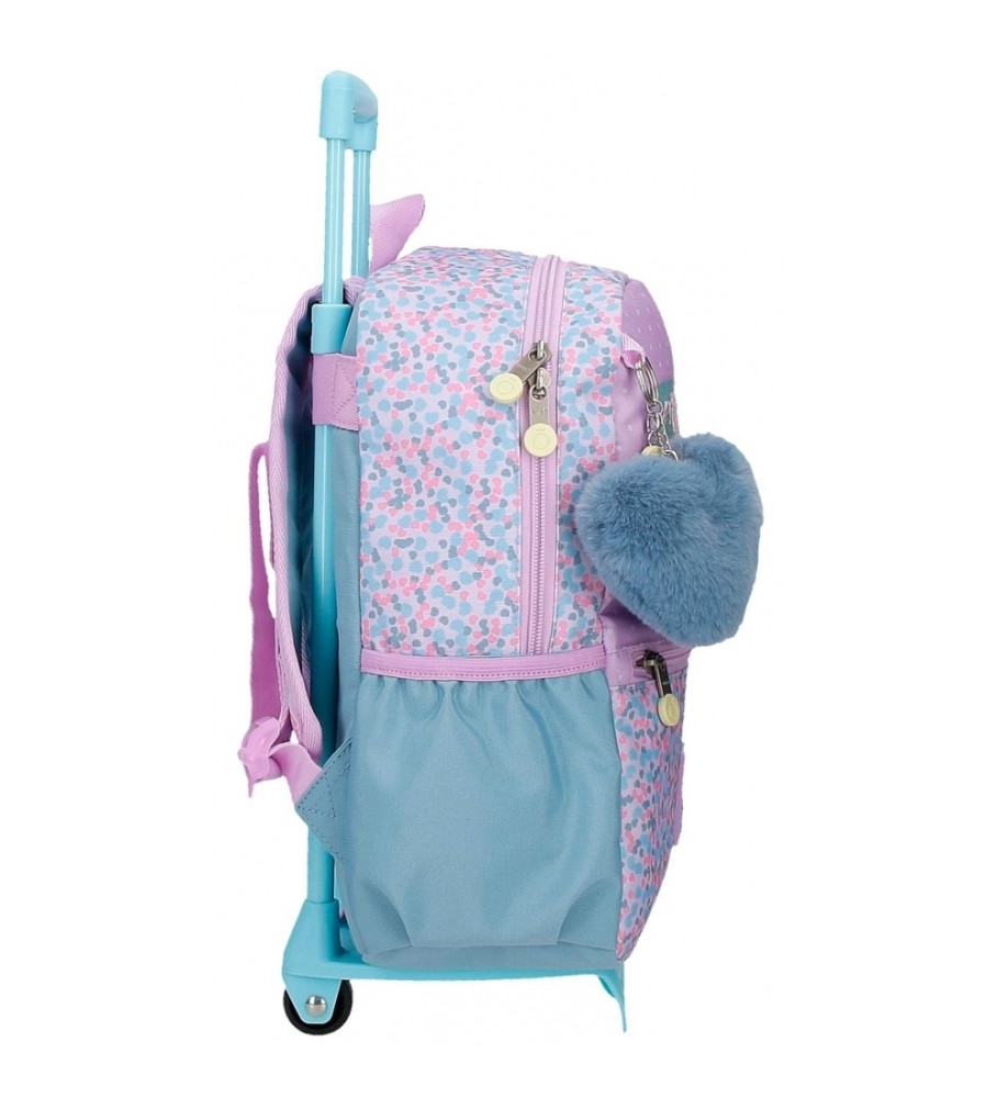 Mochila com Carrinho Joumma Bags Enso Cute Girl, Lilás - 25x32x12cm -