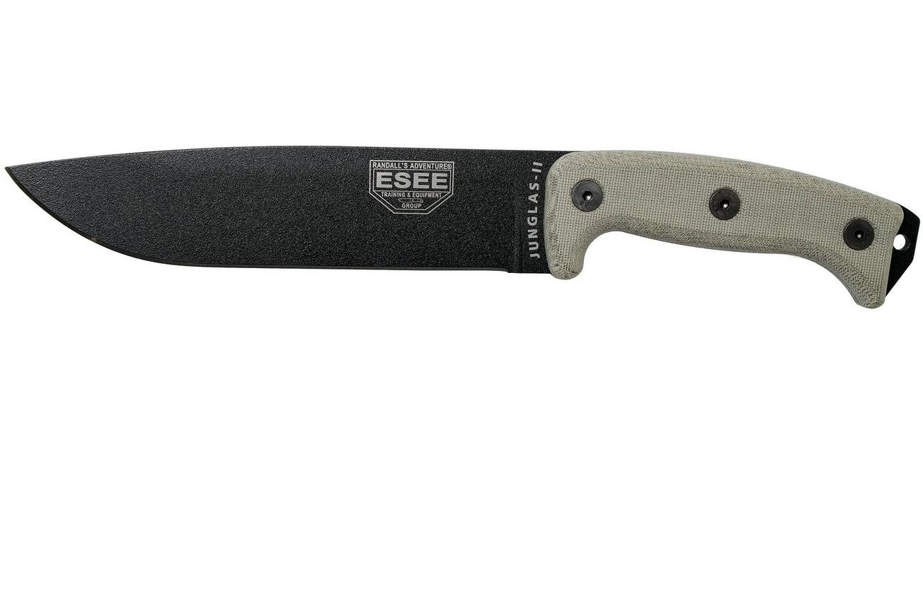 ESEE Junglas 2 Black, JUNGLAS-II survivalmes kydex schede   MOLLE-back