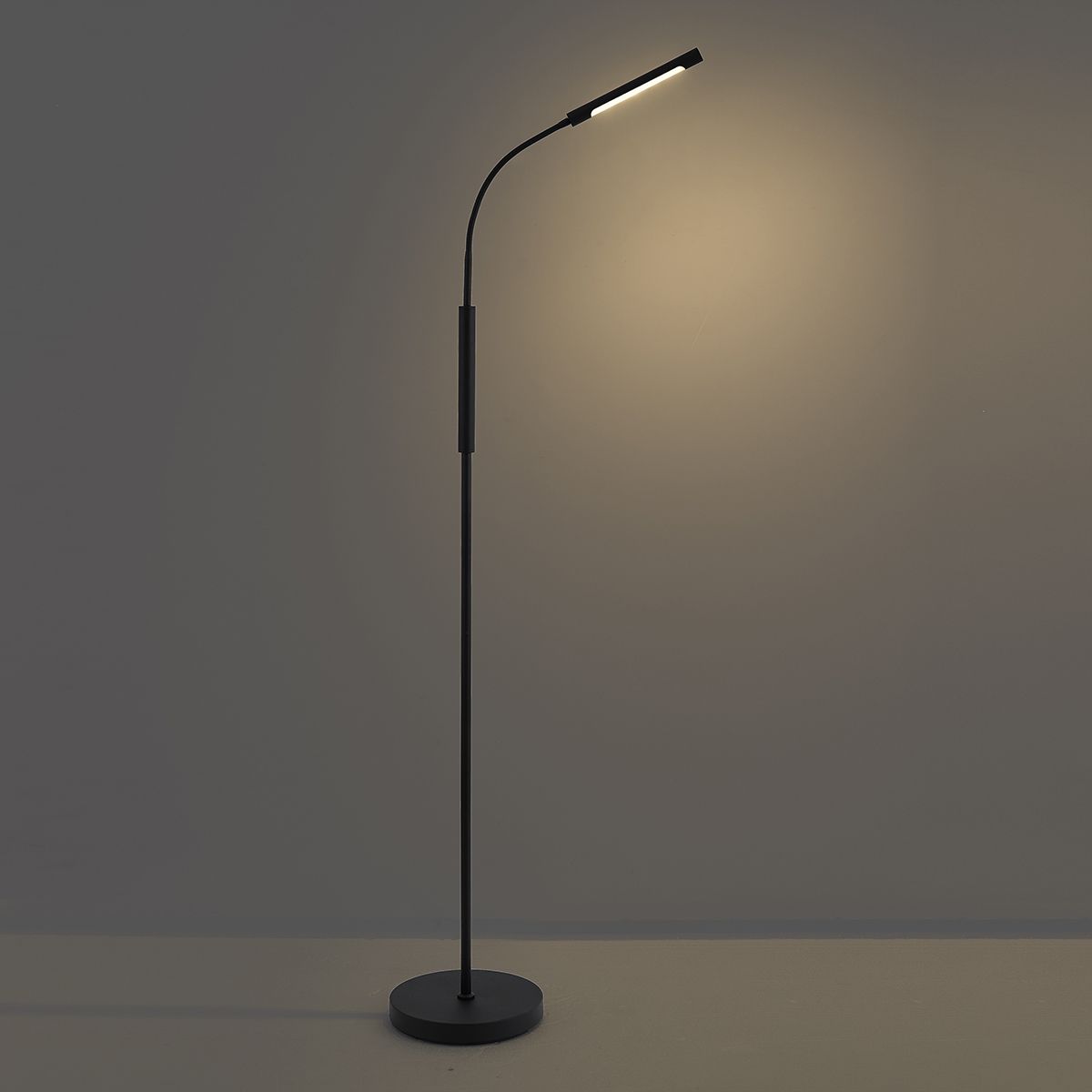 Moderne vloerlamp zwart incl. LED 3-staps dimbaar oplaadbaar - Statler
