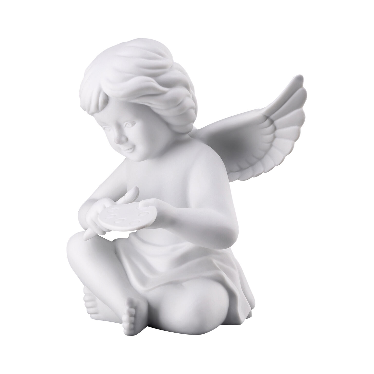 Angels Weiss matt Engel mit Malerpalette