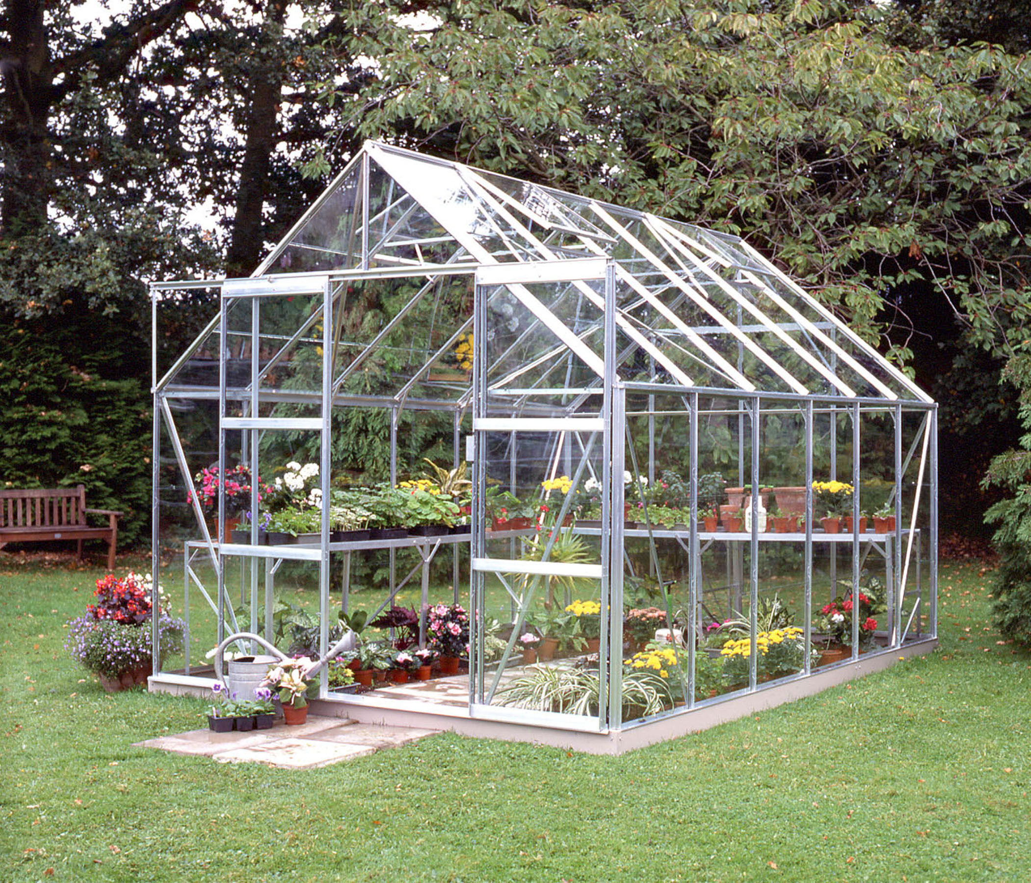 Halls Magnum 128 - Tuinkas - Zilver - 258x257x384 cm - Veiligheidsglas