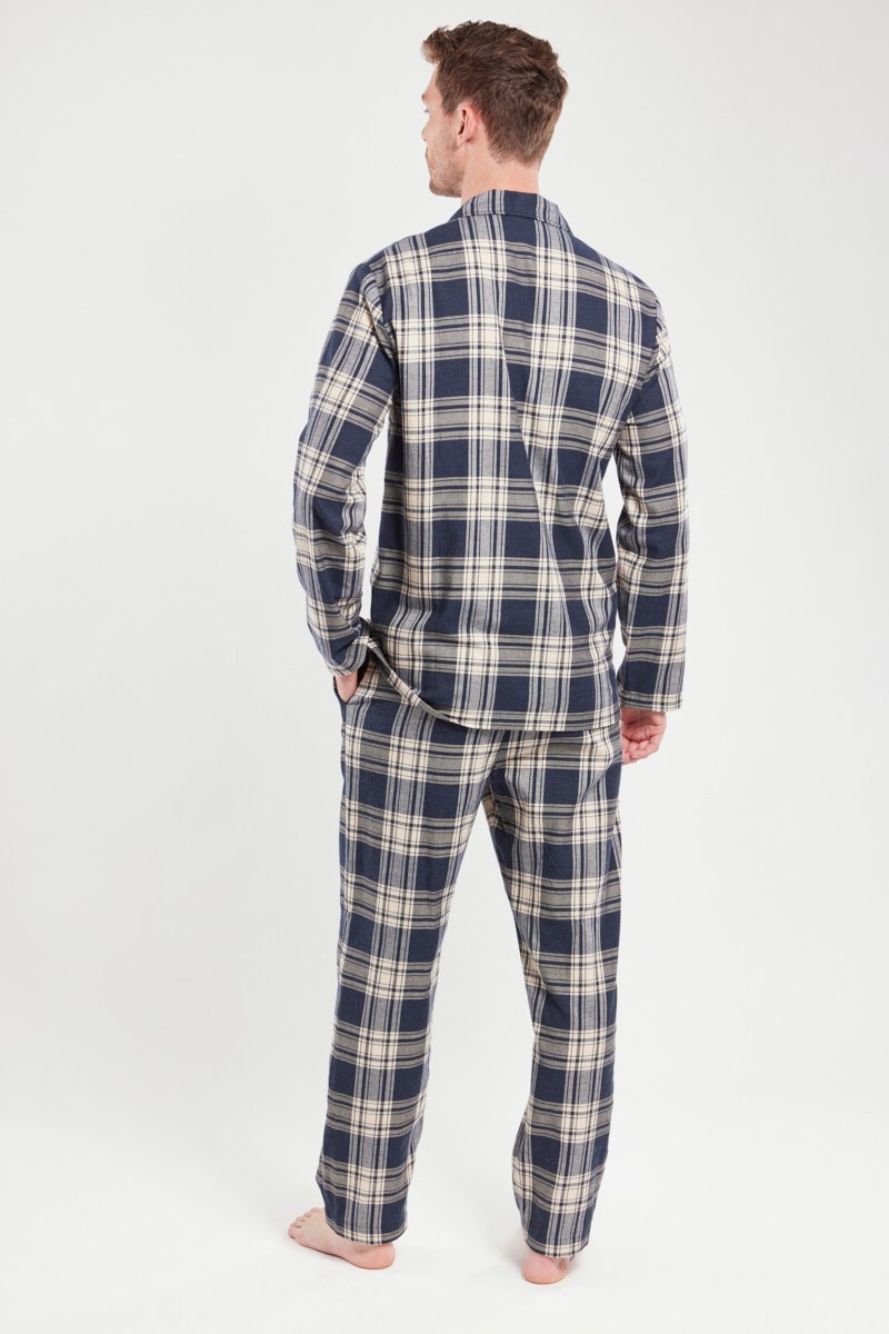 Pyjama droit à carreaux - coton