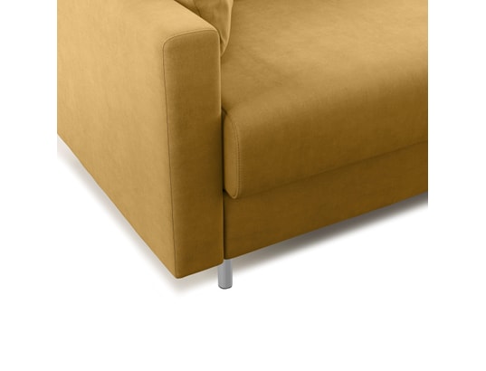 DIVANI.STORE - Canapé lit megan en microfibre jaune 2 places