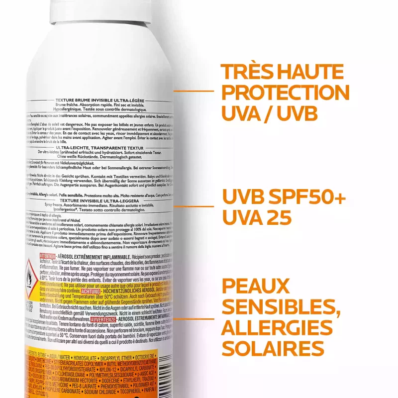 Anthelios Crème Solaire en Spray Corps SPF30 Avec Parfum - 200ml