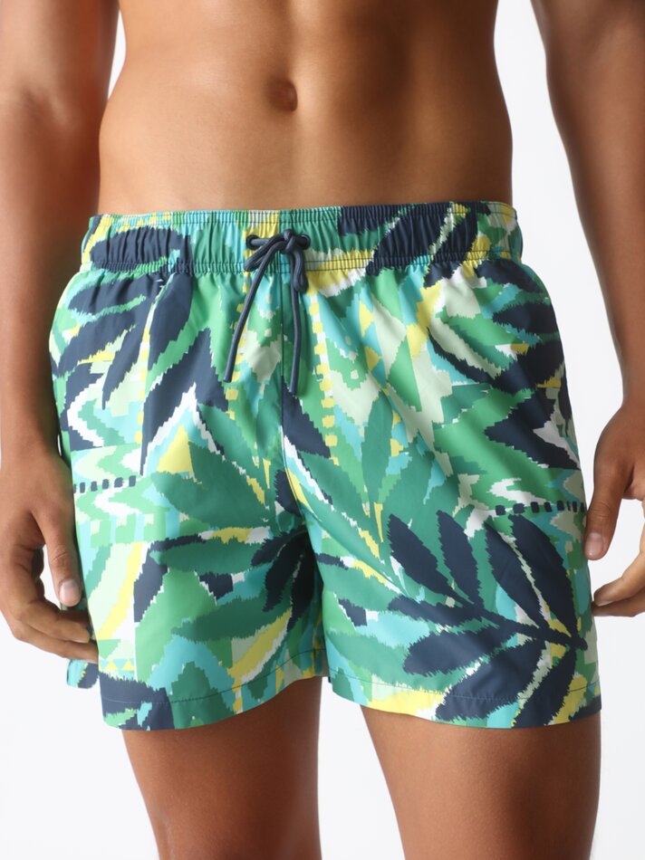 Maiô com estampa floral - Cáqui