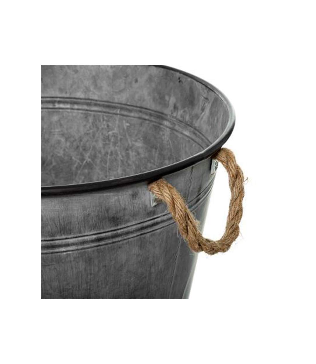 Cache-Pot en Fer Design Zinc 38cm Gris