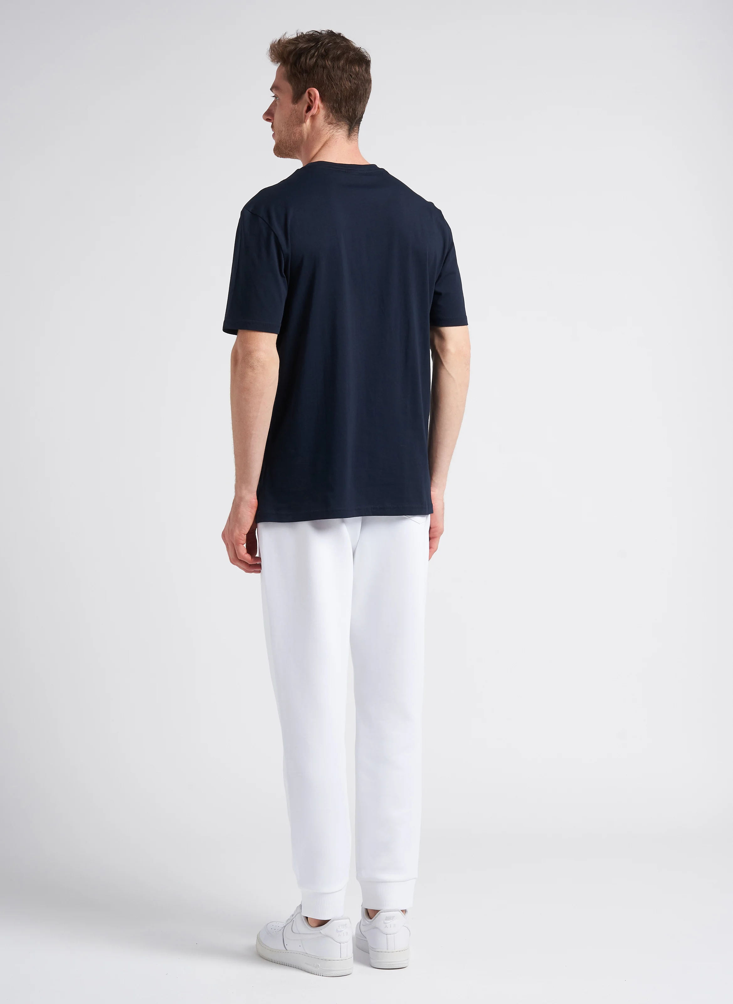 Tee-shirt col rond sérigraphié en coton| Bleu