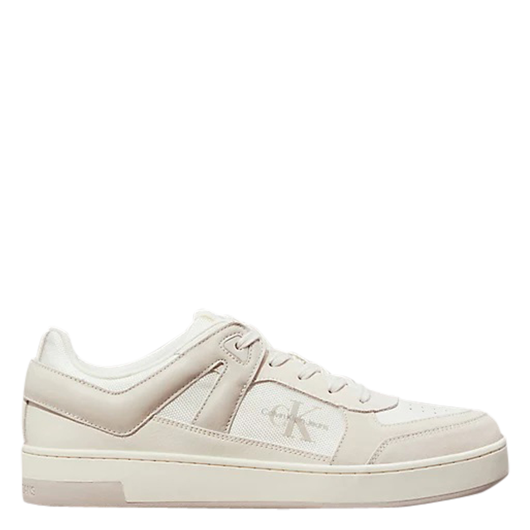 Baskets basses bi-matière | Beige
