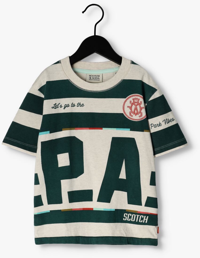 SCOTCH & SODA groene scotch & soda t-shirt skate fit short sleeved artwork