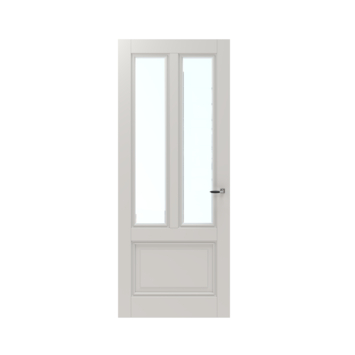 Lundia binnendeur Frama Tva 2F01 blank facet glas wit gegrondverfd opdek links 78 x 201,5 cm