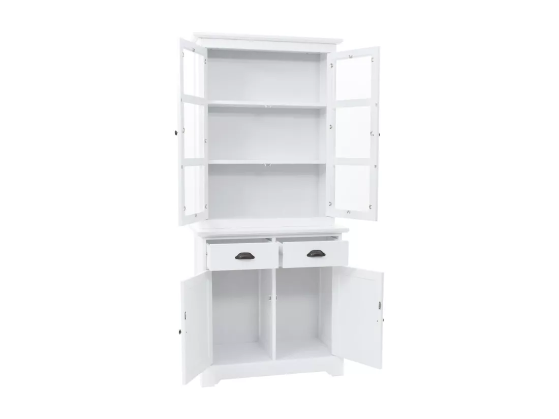 Vaisselier avec 4 portes MDF et Bois de pin 80x40x180 cm