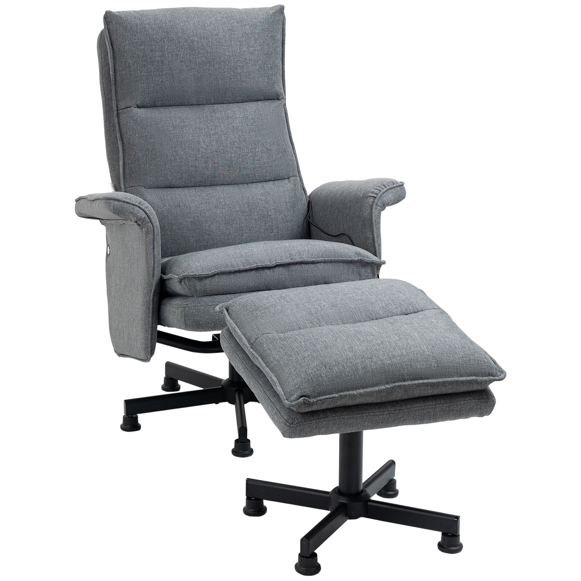 HOMCOM Massagestuhl mit Fußhocker grau 78L x 81B x 99H cm