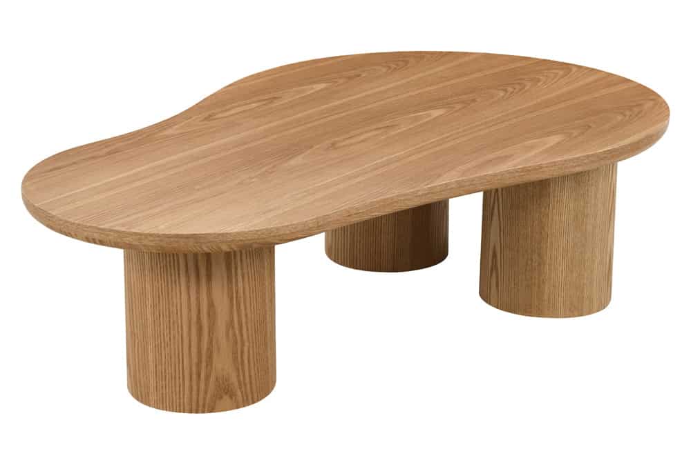 Stilvoller Couchtisch ORGANIKO 130cm natur Eiche organische Form