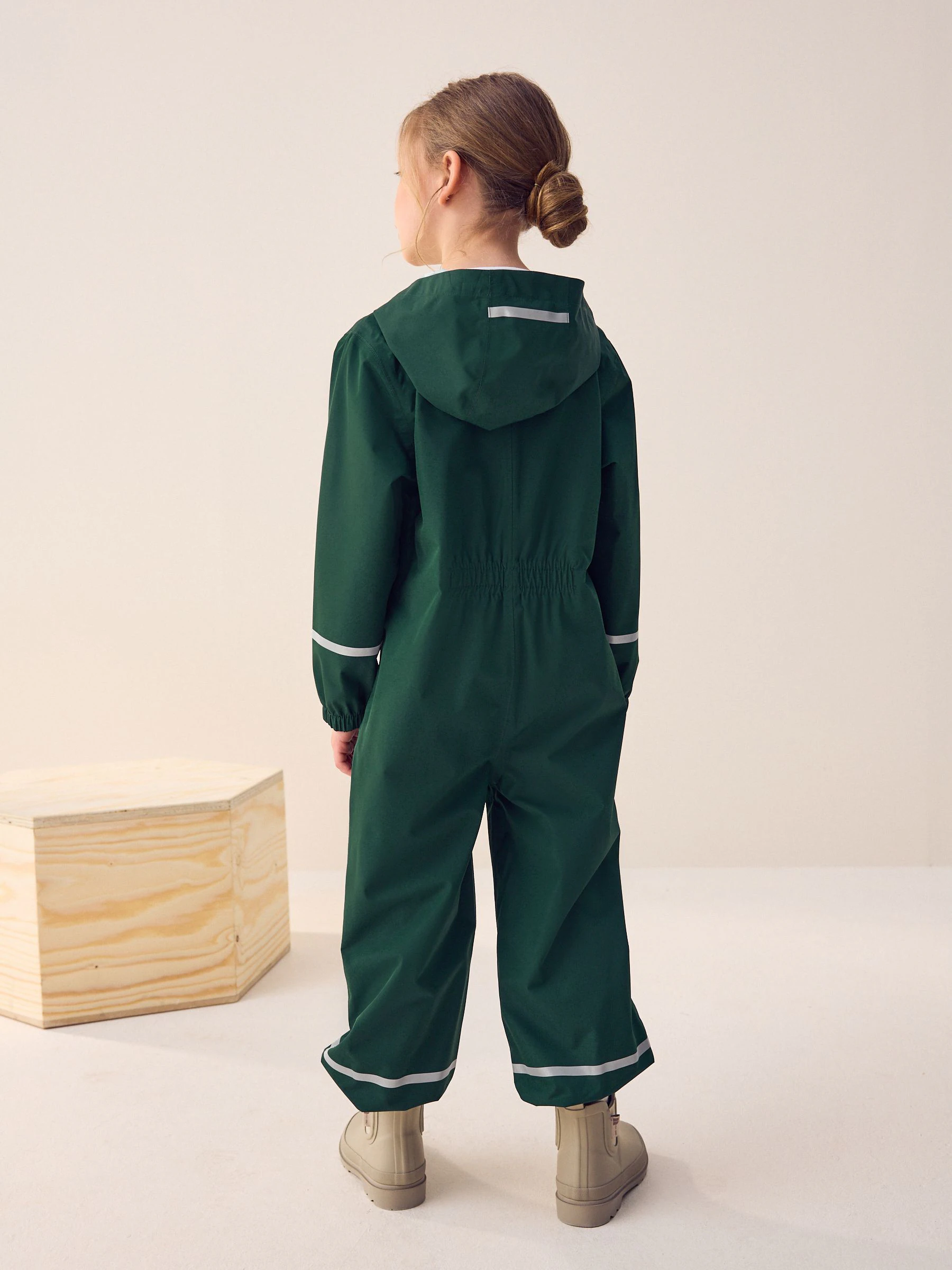 Groen - Waterdicht regenpak met rits en capuchon (12mnd -10jr)