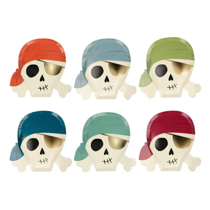 Meri Meri Assiettes en carton Pirates - Set de 8