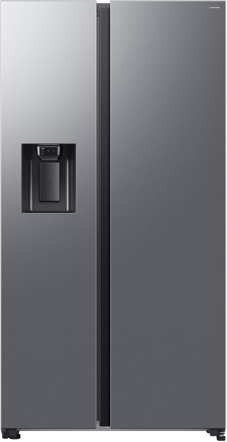Samsung Side by Side AI RS70F65KET/EF Kühlschrank mit Wasser-/Eisspender ohne Anschluss, Wifi mit AI Energy Mode, SpaceMax, 635 l, BxHxT: 91,2 x 178,4 x 72,6 cm, Edelstahl