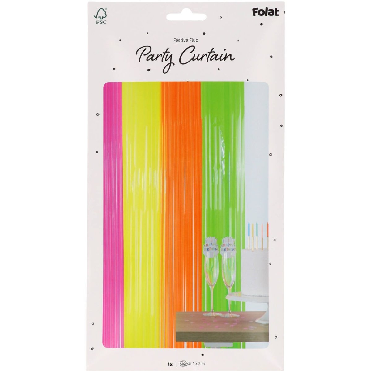 Regenboog Deurgordijn Neon 2m