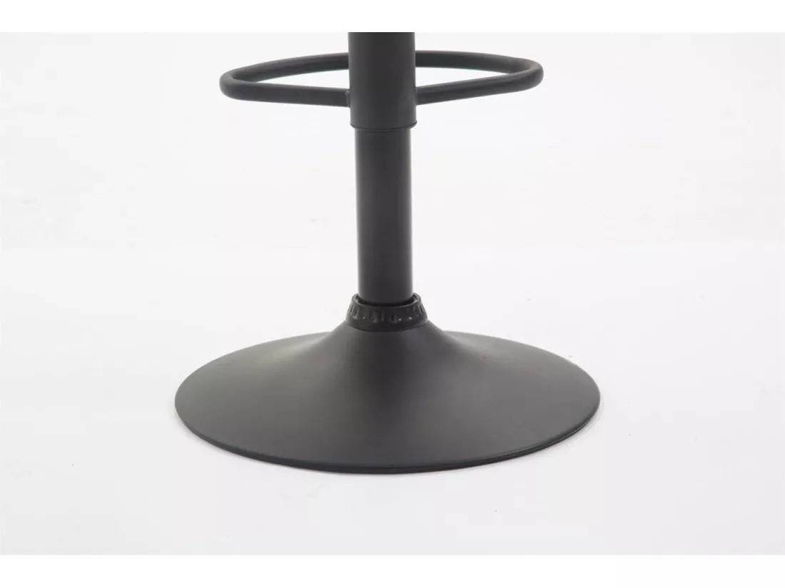 Lot de 2 Tabouret de bar - Similicuir (PVC) & Métal noir mat - Crème - Braga