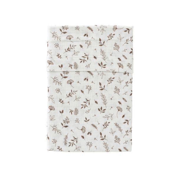 CottonBaby Soft Wieglaken - 75 x 90 cm - Leaves White/Taupe
