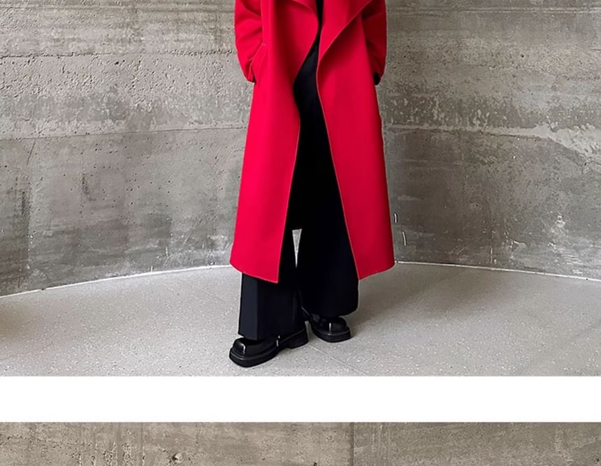 Freehop - Trenchcoat met lange mouwen en effen kleur