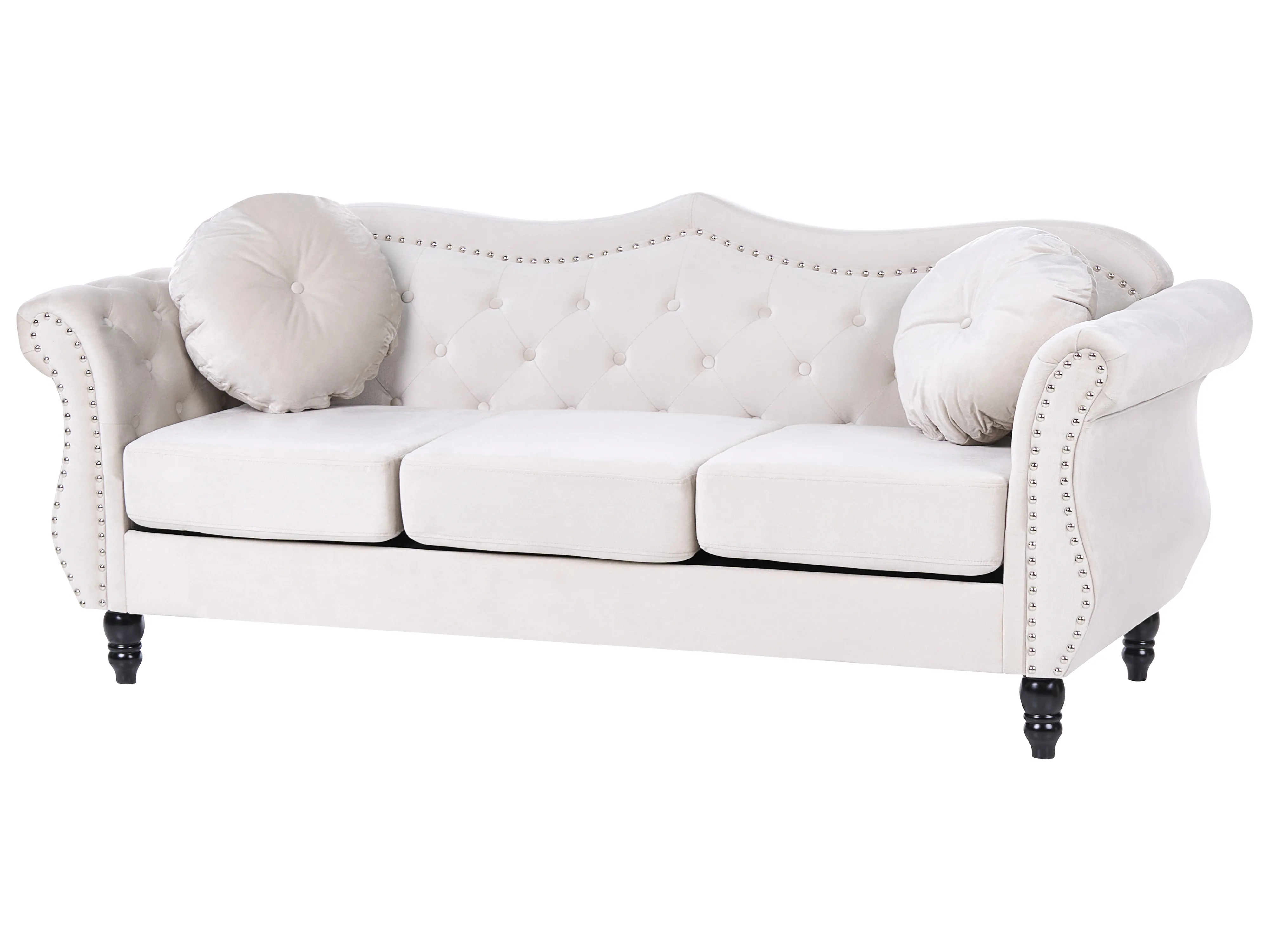 Bank 3-zits SKIEN Fluweel Lichtbeige