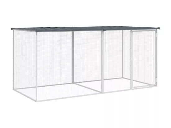 Poulailler avec toit anthracite 203x98x90 cm acier galvanisé