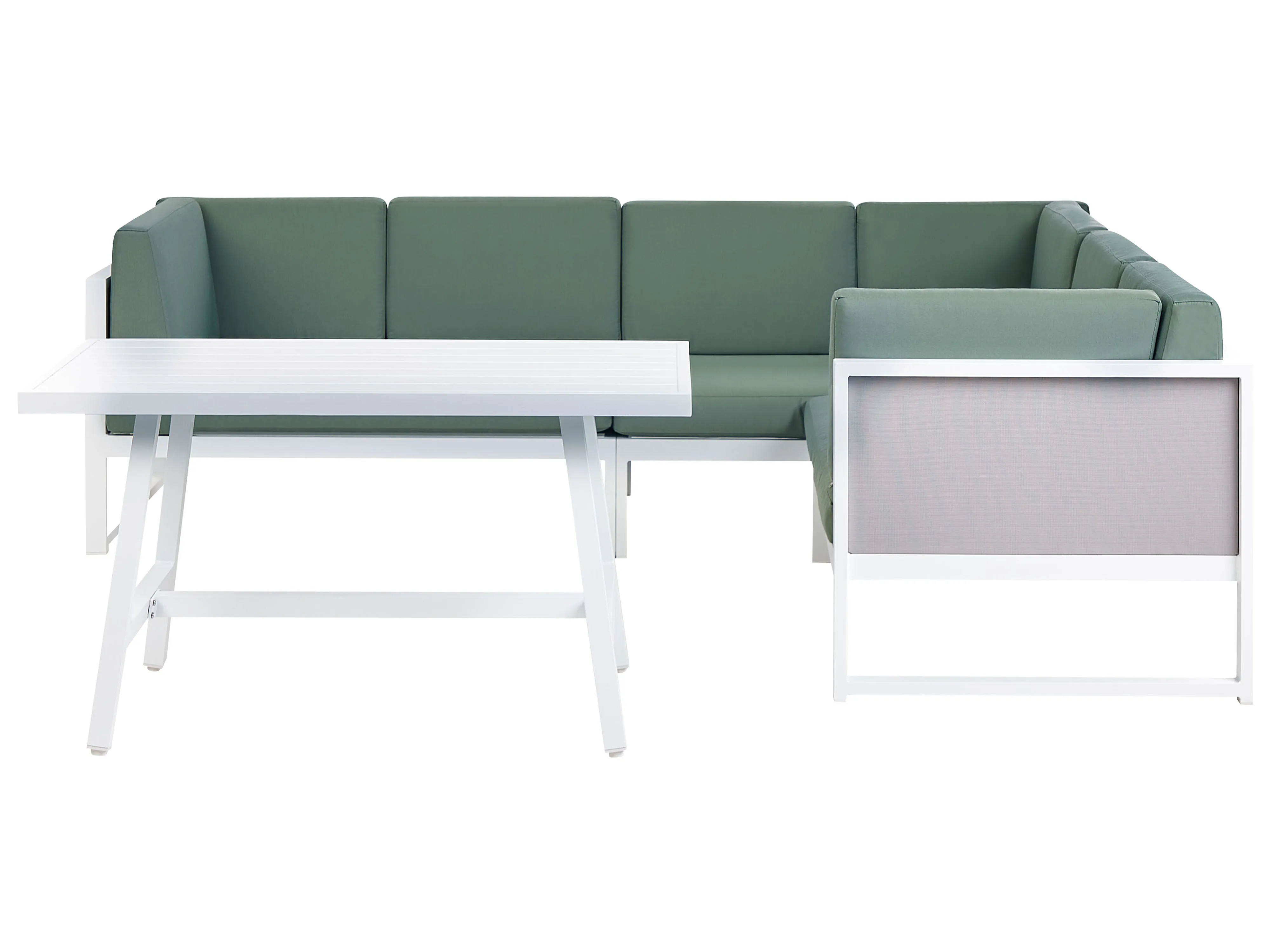 Tuin hoekloungeset met tafel 6-zits CASTELLA/FRATTE linkszijdig Metaal Groen