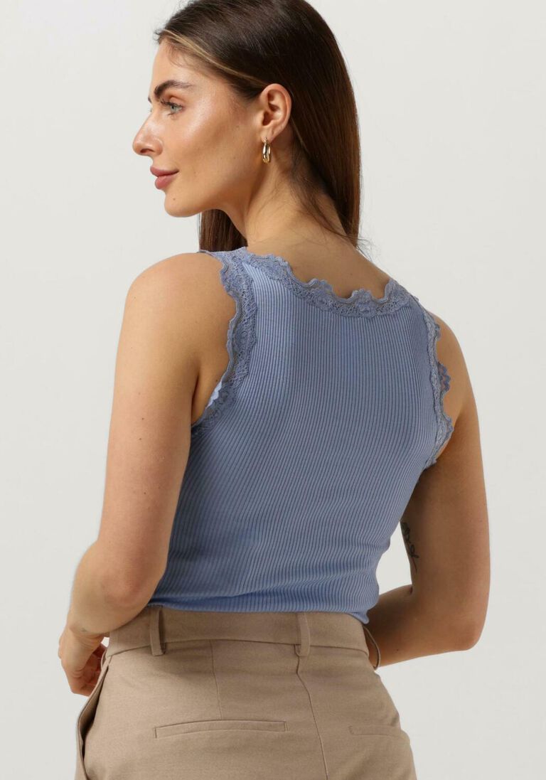 ROSEMUNDE blauwe rosemunde top silk top w/ lace