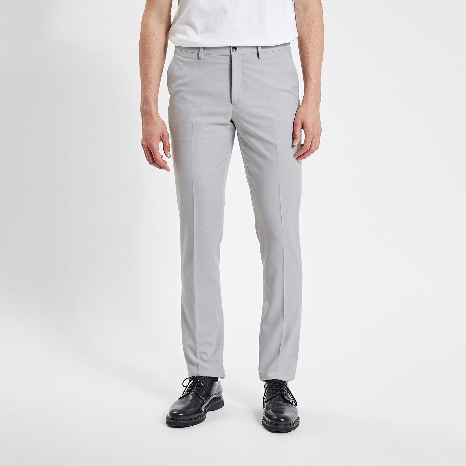 Pantalon de costume slim bi-ton Gris clair