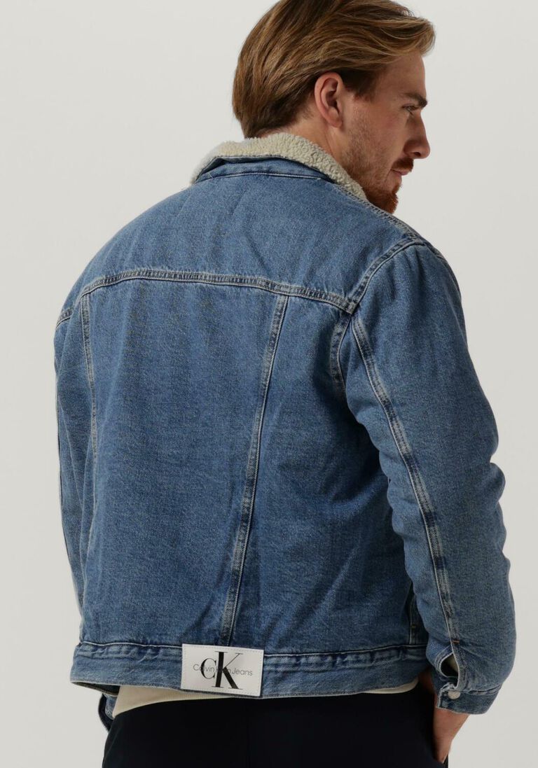 CALVIN KLEIN blauwe calvin klein spijkerjas regular 90s sherpa denim jacket